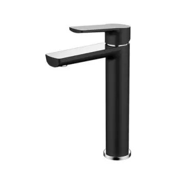 Monomando Alto Para Lavabo Tecnobath Lucent Tb13.031 Negro/cromo