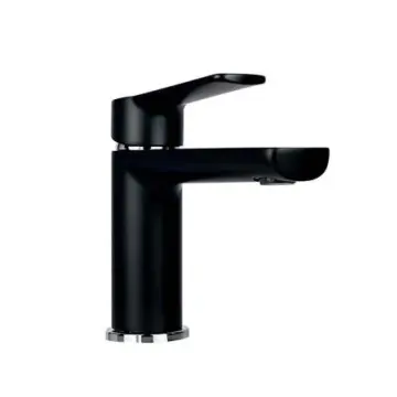 Monomando Para Lavabo Tecnobath Lucent Tb13.011 Negro/cromo