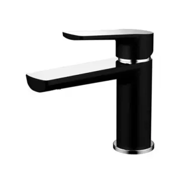 Monomando Para Lavabo Tecnobath Lucent Tb13.011 Negro/cromo