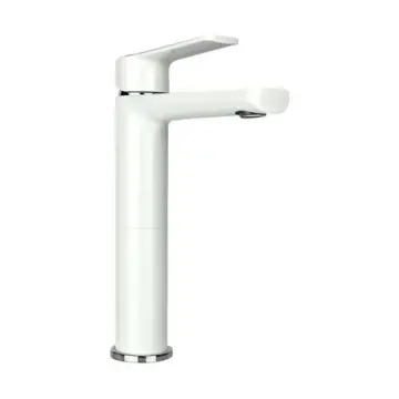 Monomando Alto Para Lavabo Tecnobath Lucent Tb12.031 Blanco/cromo