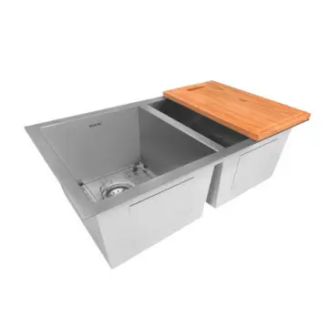 Tarja de submontar de acero inoxidable con contra Ekay EFU-311810ACO9 Satinada