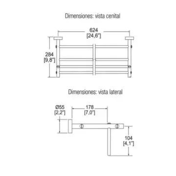 Portatoalla Múltiple Helvex 9124 Nuva Cromo