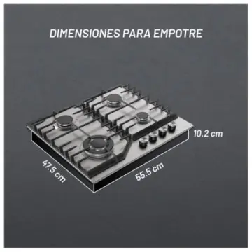 Parrilla Nuur de 4 Quemadores 59cm Parga4ai Acero Inoxidable
