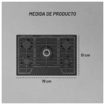 Parrilla Nuur de 5 Quemadores Parga5vtm-l Negro Mate