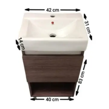 Combo Cato Tocador Rubi Wengue Mas Lavabo Marcela Blanco