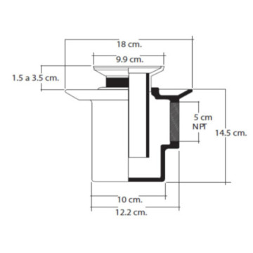 Coladera Urrea Para Piso 1 Boca Tapa Ciega Redonda 124tc