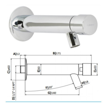 Llave Temporizadora Urrea A Muro Larga 25.2518.21