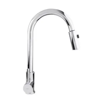 Monomando Ecológico Con Nariz Retráctil Y Giratoria 360° Para Fregadero Dica 4088 Cromo