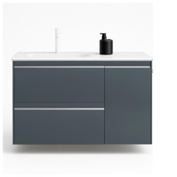 Tocador Esbaño Style 90 Con Labavo Sin Espejo 90354  Gris Brillo