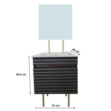 Tocador Bosnia Premier 61x45 cm Con Lavabo Y Espejo Matt Hatibud