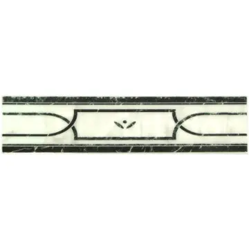 Cenefa Tesino  Porcelanite  10x30 Marfil Y Negro.