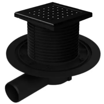 Coladera Cuadrada Ego Inteligente 12.5x12.5 cm G1 388 Axc Negro Mate