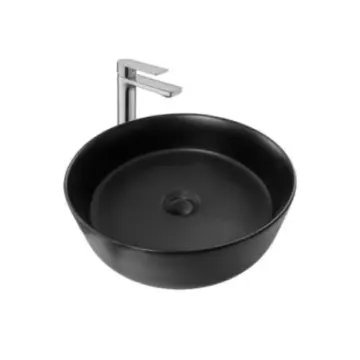 Lavabo Redondo de Sobreponer Natia Laurel Negro Mate