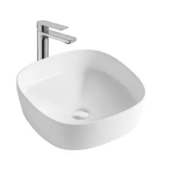 Lavabo Cuadrado de Sobreponer Natia Acacia Blanco