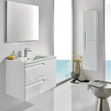 Tocador Sin Patas Con Espejo Y Lavabo Esbaño 80 Vitale 91360 Drift Wood