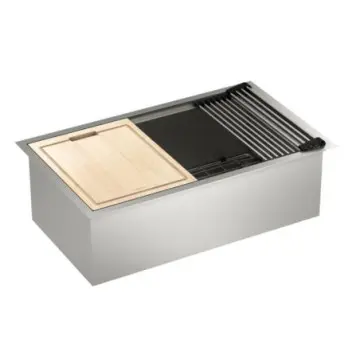 Tarja Bajo Cubierta Con Accesorios Moen 81.2x48.2 Gs181020bux Acero Inoxidable