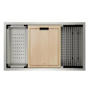 Tarja Bajo Cubierta Con Accesorios Moen 81.2x48.2 Gs181020bux Acero Inoxidable