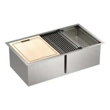 Tarja Doble Bajo Cubierta Con Accesorios Moen 83.8x48.2  Gs182040bux Acero Inoxidable