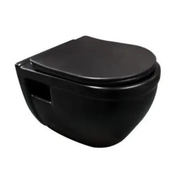 Sanitario Suspendido Tecnobath Wc-003n Con Asiento Negro