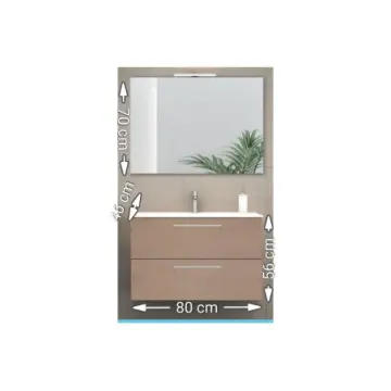 Tocador Con Espejo Y Lavabo Esbaño Royomex Easy 80 91370 Roble Provenzal