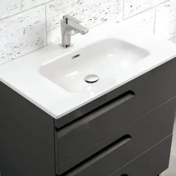 Tocador Con Patas Espejo Y Lavabo Vitale 60 91273 Gris Lacado