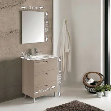 Tocador Espejo Y Lavabo Esbaño Vitale 80 91363 Drift Wood