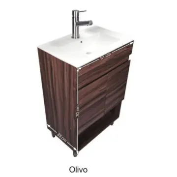 Tocador Con Lavabo de Una Perforación Valmex Oviedo 51x35x80 Olivo