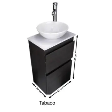 Tocador Con Lavabo de Una Perforación Valmex Cadiz 42x28x80 Tabaco
