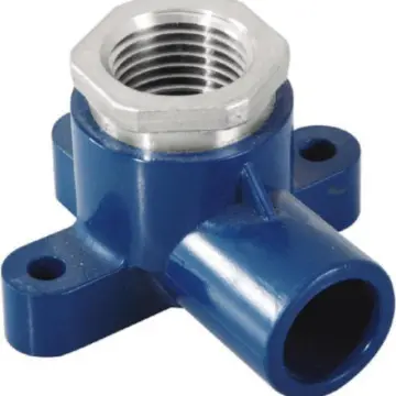 Codo Con Oreja de Cpvc Futura Con Rosca Interior Y Cementar Con Inserto Metálico De13 Mm