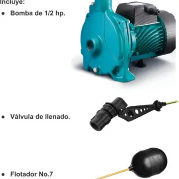 Cisterna de 1200 Litros Rotoplas Equipada Con Bomba, Válvula Y Flotador 510159 Azul