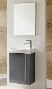 Tocador Esbaño Elegance 45 Con Lavabo Petit Y Espejo Laca Gris 91237
