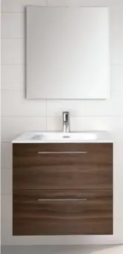 Tocador Esbaño Easy 60 Con Lavabo Y Espejo Nogal Terracota 91308