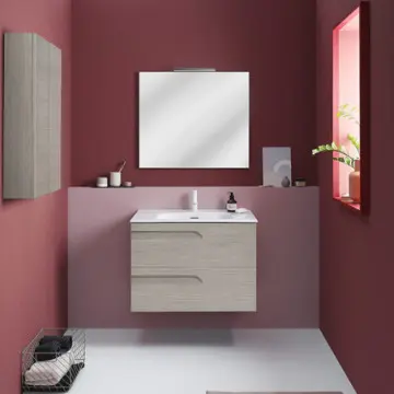 Tocador Sin Patas Con Espejo Y Lavabo Esbaño 60 Vitale 91359 Drift Wood