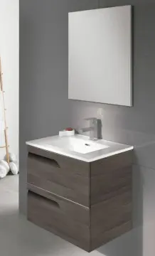 Tocador Esbaño Vitale 60 Con Lavabo Orbis Y Espejo Bodega Gray 91104