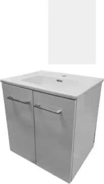 Tocador Esbaño Urban Pack 50 Con Espejo Y Lavabo Blanco 91327