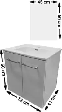 Tocador Esbaño Urban Pack 50 Con Espejo Y Lavabo Blanco 91327