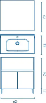 Tocador Band 60 Con Lavabo Orbis  Sin Espejo Nuuk 90405 Esbaño