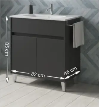 Tocador Band 80 Con Lavabo Orbis Sin Espejo Gris Mate 90409