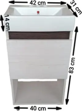 Combo Cato Tocador Rubi Nordico Mas Lavabo Marcela Blanco