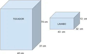 Combo Cato Tocador Rubi Nordico Mas Lavabo Marcela Blanco