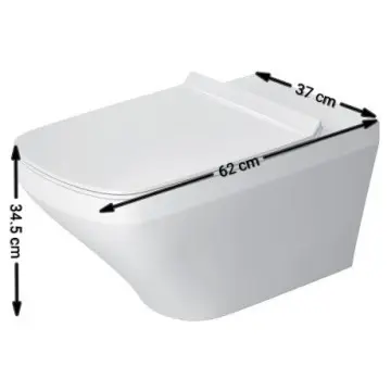 Sanitario Suspendido Duravit Durastyle Ds2537090215 Kit Con Asiento Pulsador Cromo Blanco