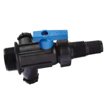 Multiconector Rotoplas 310054 Con Válvula Esfera Y Tuerca Unión Negro