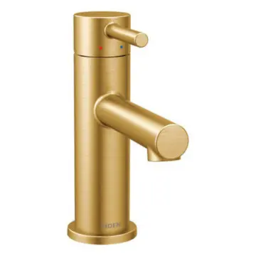 Monomando Para Lavabo Moen Align 6190bg Con Chapetón Oro Cepillo