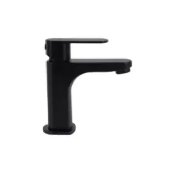 Monomando Corto Ecológico Para Lavabo Dica 4438.2 Negro Mate