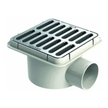 Coladera Cuadrada Urrea Salida Lateral 185 Rejilla Cromo