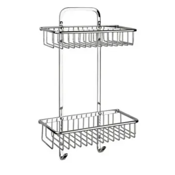 Repisa Rectangular Doble de Rejilla Helvex Rej-04 Cromo