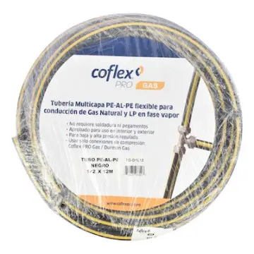 Tubo Flex Gas Coflex  Pe-al-pe 1/2(13mm) Tg-d1l100-cc Negro