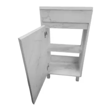 Tocador Marmol Nala 46b Lavabo Y Espejo, Blanco.