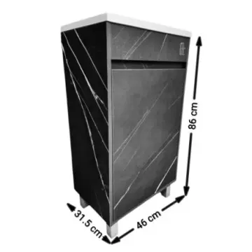 Tocador Marmol Nala 46 N Lavabo Y Espejo, Con Puerta Negro