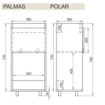 Tocador Basic A Piso 38x29x80 C/lav 1 Perf Tabaco Vlmx